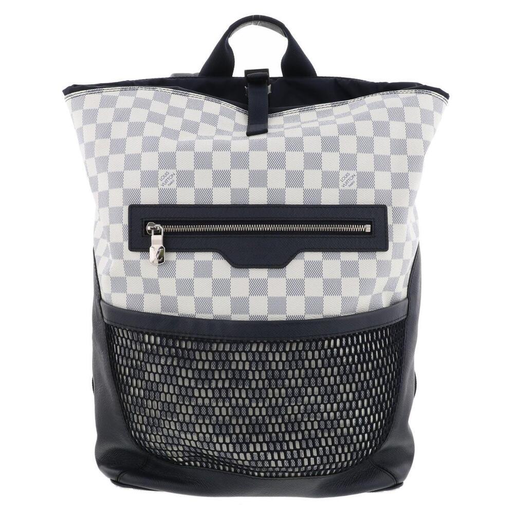 LOUIS VUITTON Matchpoint Backpack Damier Azur White Canvas White